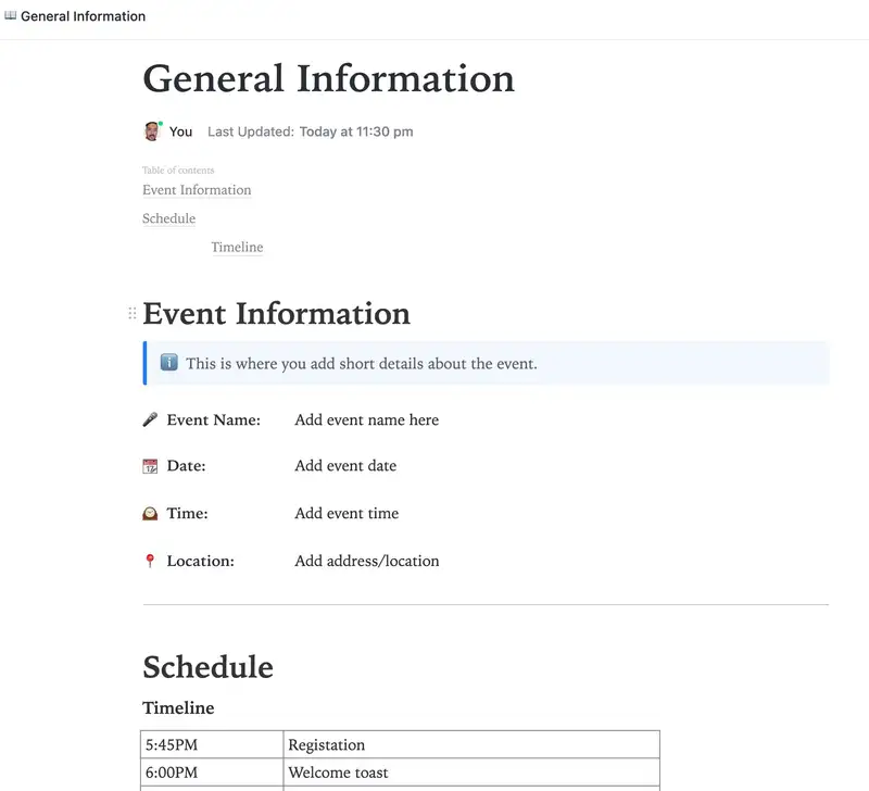 Event planning templates are at the heart of every event planning team's success! Any planner knows that events require a lot of moving parts; starting out with a ready-made template streamlines your process, from organizing venue information and budgets all the way to curating the guest list and tracking attendance!