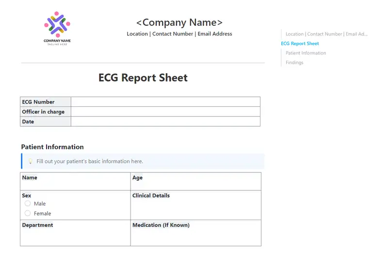 Are you looking for a template that shows the results of your findings? Use this Report Sheet template. 