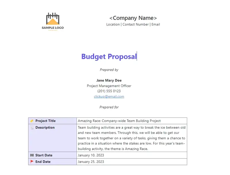 The expected expenditures for a future project are outlined in a budget proposal in order to obtain funding from project stakeholders. The cost components connected to your project are broken down in your budget proposal. This demonstrates to stakeholders the advantages and/or disadvantages of participating.