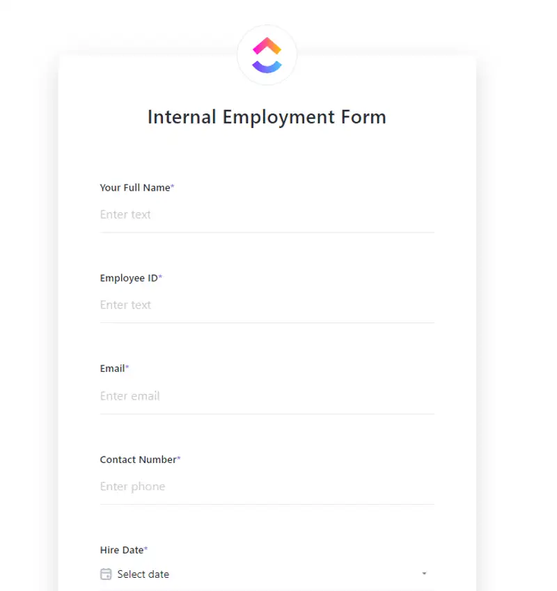 A form known as an internal employment form is one that businesses use to gather data from their staff members to fill positions.