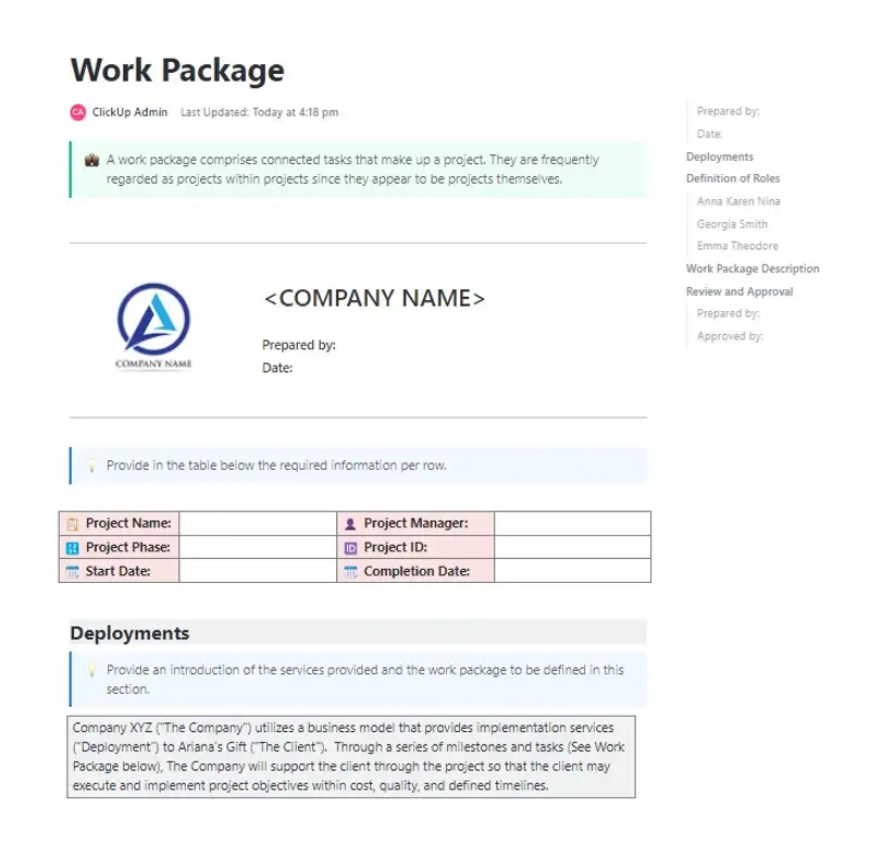 A work package comprises connected tasks that make up a project. They are frequently regarded as projects within projects since they appear to be projects themselves.