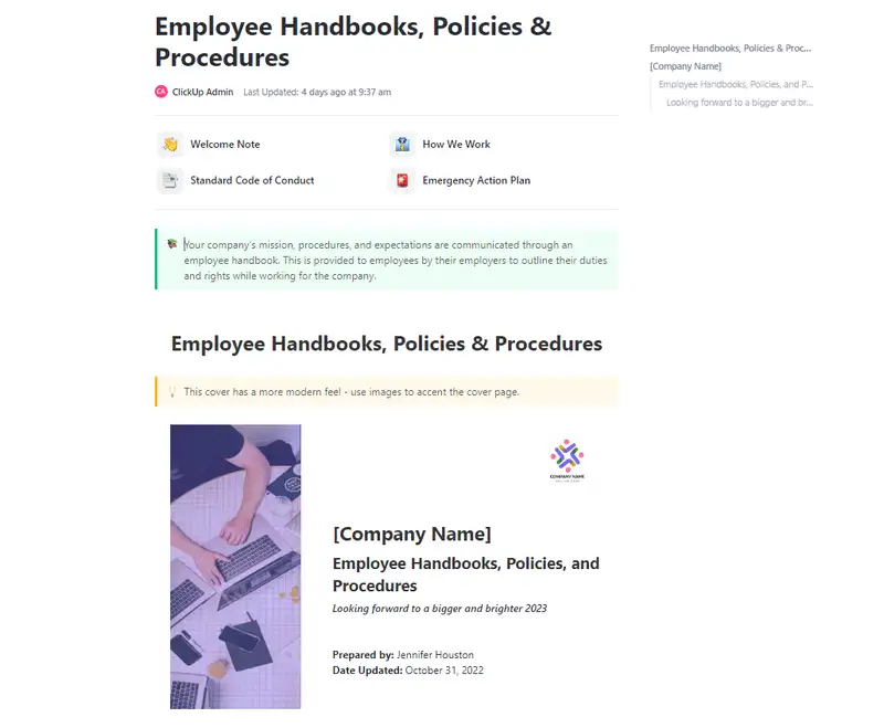 Your company's mission, procedures, and expectations are communicated through an employee handbook. This is provided to employees by their employers to outline their duties and rights while working for the company.