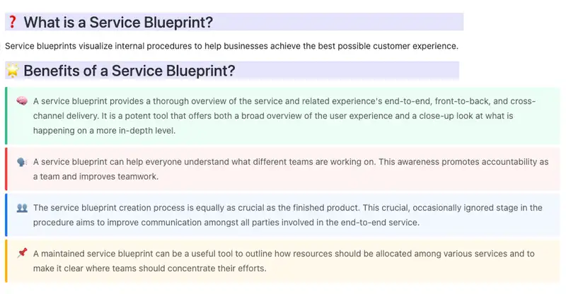 Service blueprints are helpful tools for comprehending, planning, and identifying methods to enhance the customer experience. Learn more about them and start developing your own with ClickUp's Service Blueprint Template.