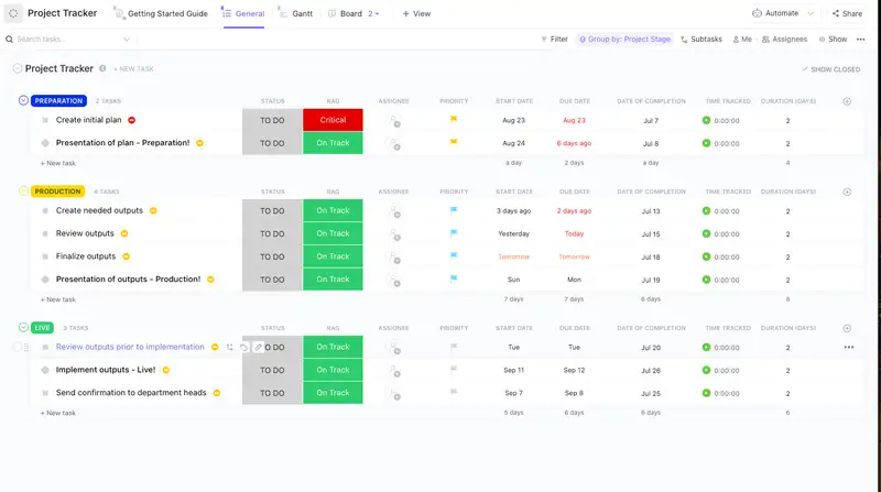 A simple project has never been this simple to track! With the project tracker, any task can be grouped into a designated stage and tracked accordingly. Assigned team members can now plot their tasks in a timely manner alongside the tasks of other co-members in a project.