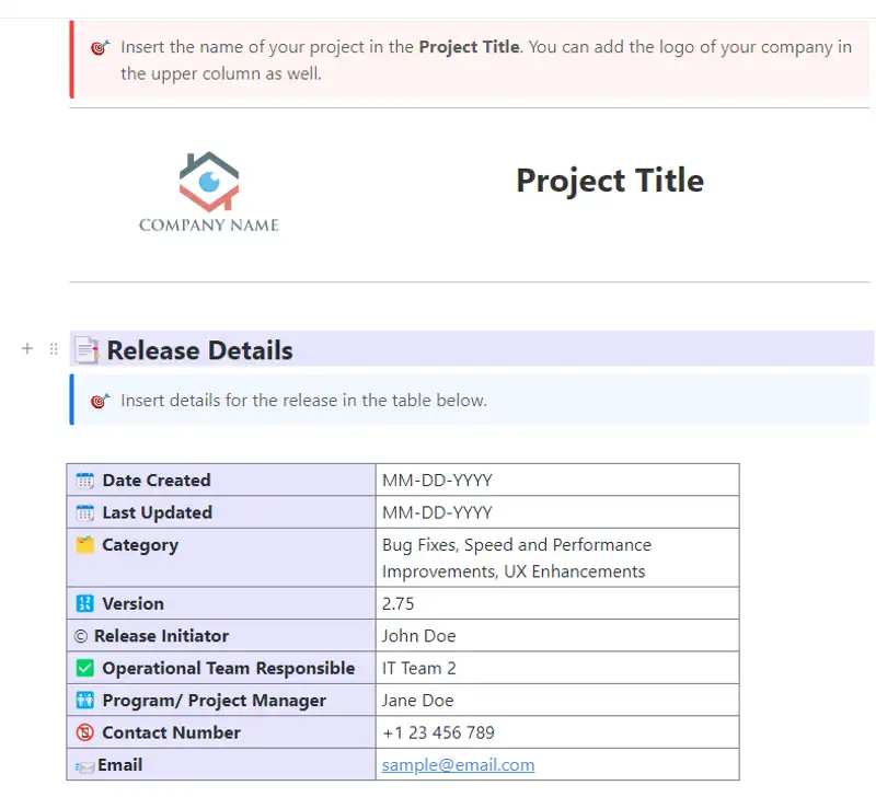 This Release Management template provides you with a process of scheduling, designing, testing, deploying, and managing software releases. This template will help you guarantee that the apps and improvements the company needs are efficiently delivered by release teams while protecting the reliability of the current production environment.