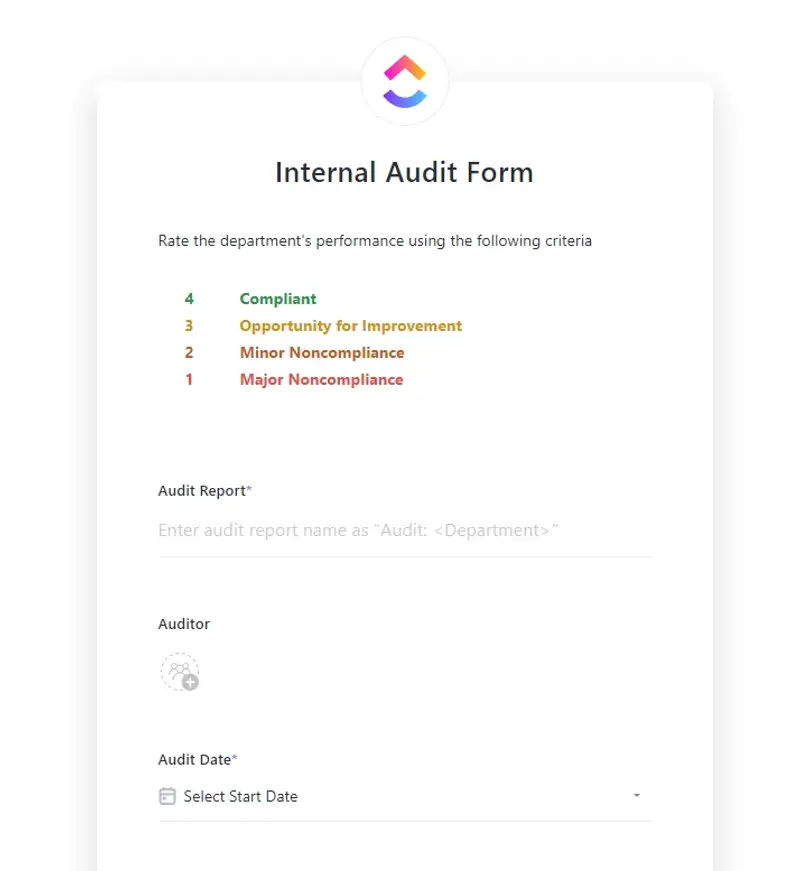 Internal Audit Form is a summarized list of business checklists to be considered in daily operations. Conducting internal audits regularly ensures smooth and efficient operations and prevents possible risks and hazards in the workplace.
