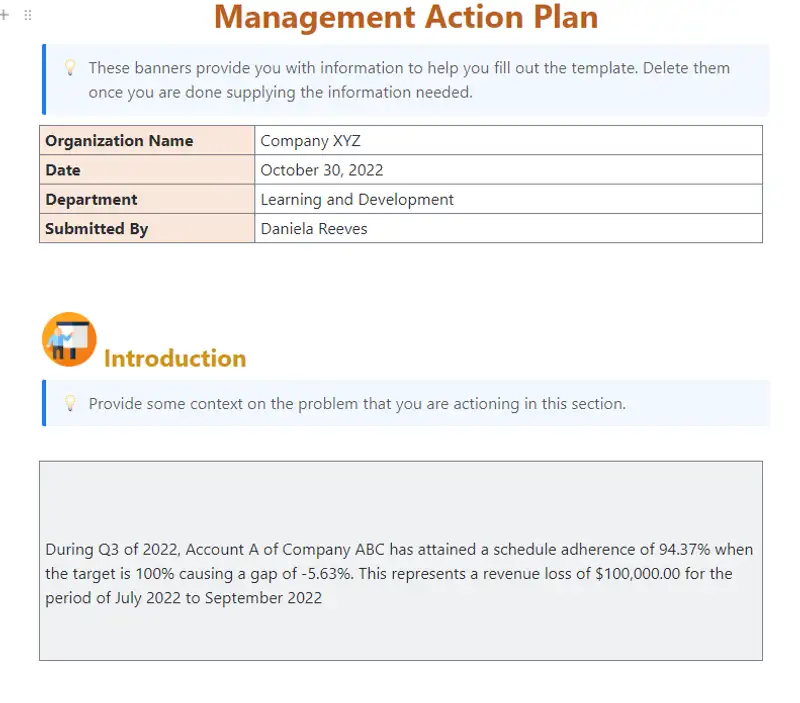 Are you looking for a management tool that will help you outline all your action plans to achieve your goals? This Management Action Plan is for you!