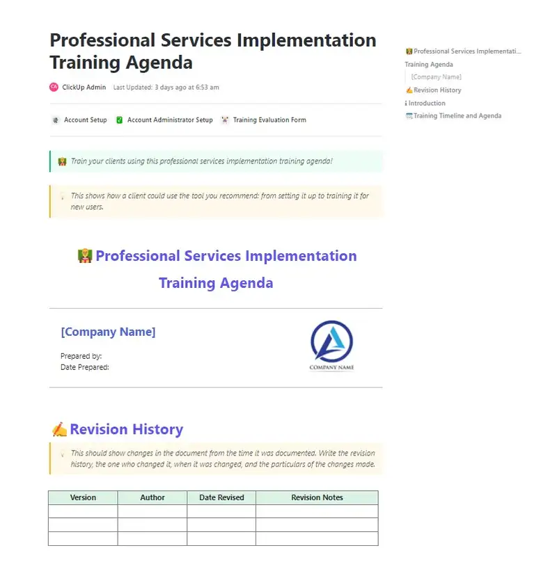 Train your clients using this professional services implementation training agenda!
