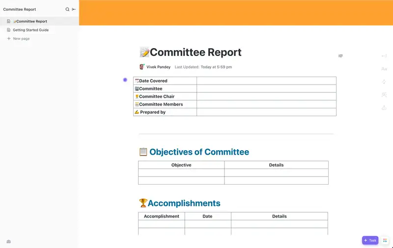 Use this Committee Report Template to communicate your objectives, and accomplishments and make comprehensive recommendations to the board.