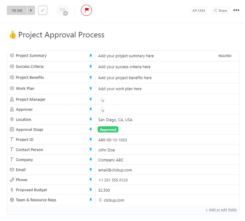 If you need a procedure for approving any of your crucial business decisions, use this project approval process task template!