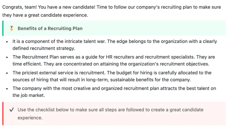 Ensure that your recruiting team and hiring managers are aligned on your company's hiring process by using this recruitment action plan template.